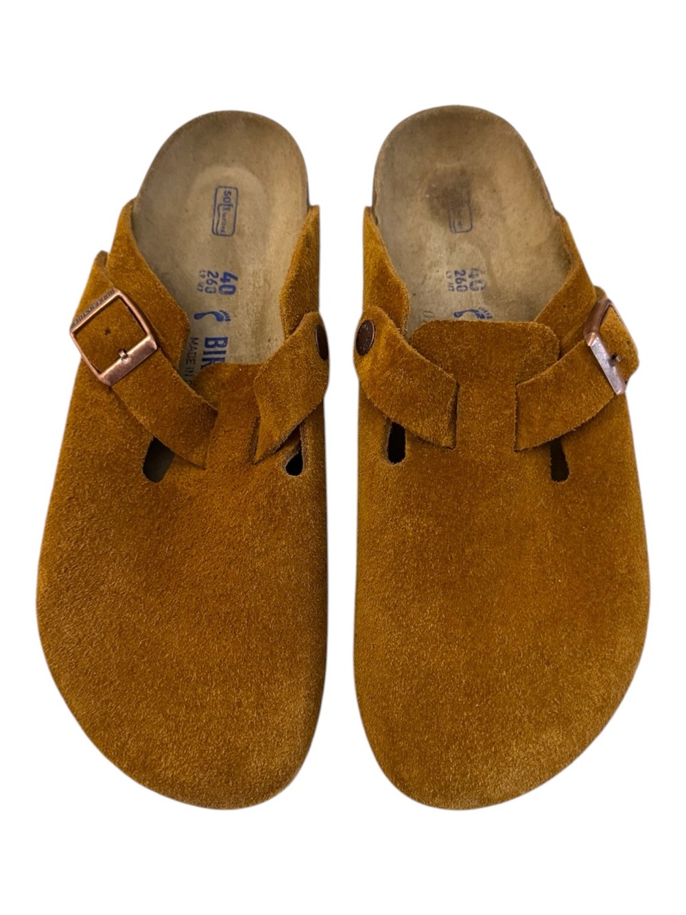 Birkenstock Boston Soft Footbed Mink Suede Clogs EU 40 US 9 Narrow